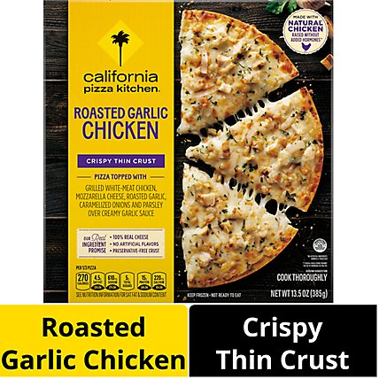 California Pizza Kitchen Pizza Crispy Thin Crust Roasted Garlic Chicken Frozen - 13.5 Oz - Image 2