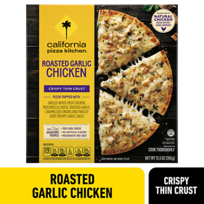 California Pizza Kitchen Pizza Crispy Thin Crust Roasted Garlic Chicken Frozen - 13.5 Oz - Image 1