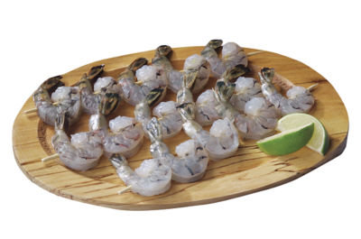 Seafood Counter Shrimp Skewer Raw With Tequila Lime 6 Oz Service Case