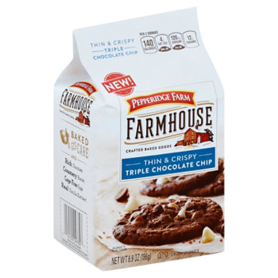 Pepperidge Farm Farmhouse Cookies Thin & Crispy Triple Chocolate Chip - 6.9 Oz