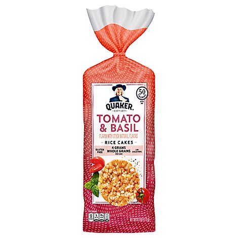 Quaker Rice Cakes Gluten Free Tomato & Basil - 6.1 Oz