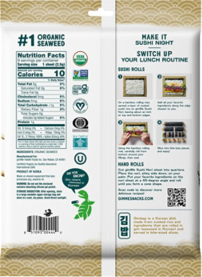 Gimme Sushi Nori Roastd Seaweed Organic - .81 Oz - Image 6