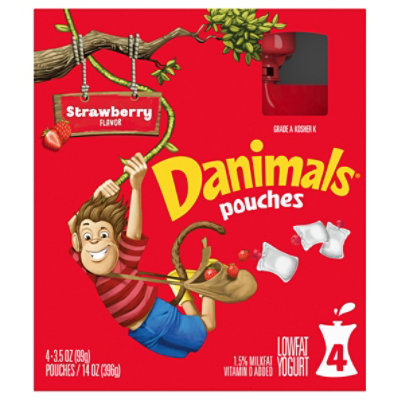 Danimals Strawberry Explosion Squeezable Yogurt - 4-3.5 Oz - Image 3