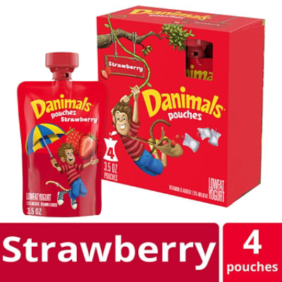 Danimals Strawberry Explosion Squeezable Yogurt - 4-3.5 Oz - Image 1