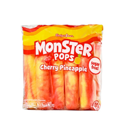 Budget Saver Monster Pops Sugar Free Cherry Pineapple 10 Count - 30 Fl. Oz. - Image 2