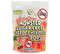 Budget Saver Monster Pops Sugar Free Cherry Pineapple 10 Count - 30 Fl. Oz.
