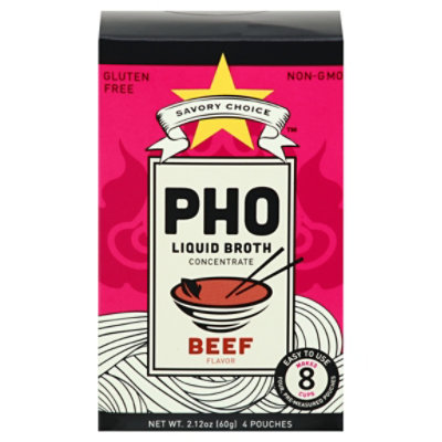 Savory Choice Broth Liquid Concentrate Authentic Pho Beef Flavor Pouches - 2.12 Oz - Image 3