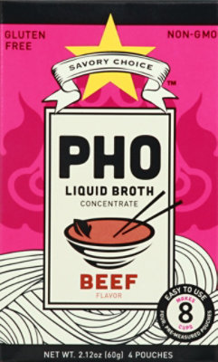 Savory Choice Broth Liquid Concentrate Authentic Pho Beef Flavor Pouches - 2.12 Oz - Image 2