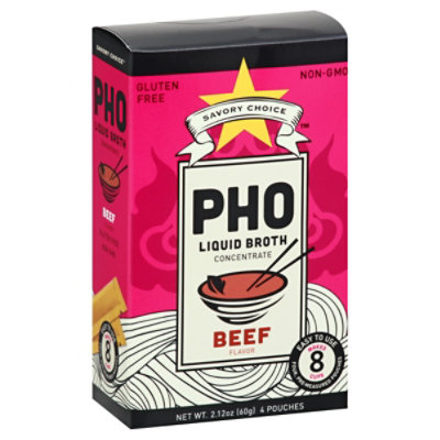 Savory Choice Broth Liquid Concentrate Authentic Pho Beef Flavor Pouches - 2.12 Oz - Image 1