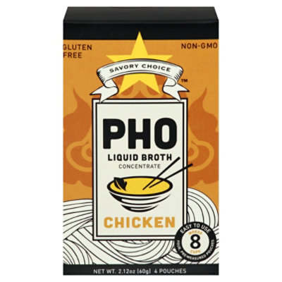 Savory Choice Broth Liquid Concentrate Authentic Pho Chicken Flavor Pouches - 2.12 Oz - Image 3
