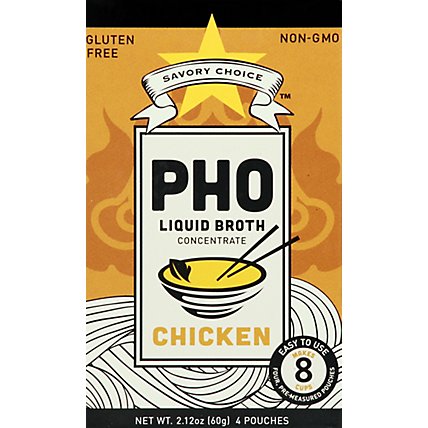 Savory Choice Broth Liquid Concentrate Authentic Pho Chicken Flavor Pouches - 2.12 Oz - Image 2