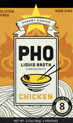 Savory Choice Broth Liquid Concentrate Authentic Pho Chicken Flavor Pouches - 2.12 Oz - Image 2
