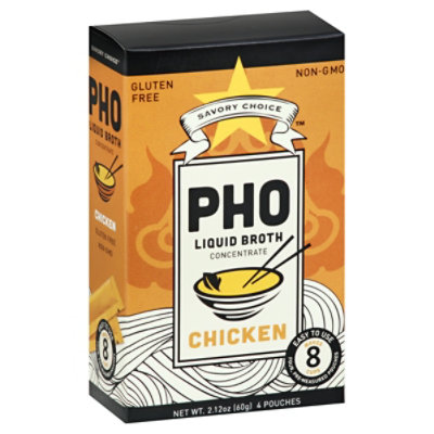 Savory Choice Broth Liquid Concentrate Authentic Pho Chicken Flavor Pouches - 2.12 Oz