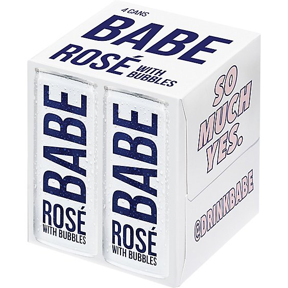 BABE Rose with Bubbles In Slim Cans - 4-250 Ml