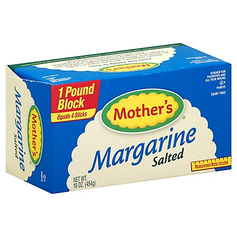 Mothers Margarine Block Salted - 16 Oz