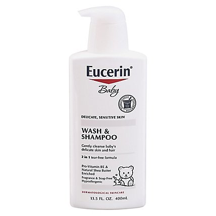 Eucerin Baby Wash and Shampoo Unscented - 13.5 Fl. Oz. - Image 3