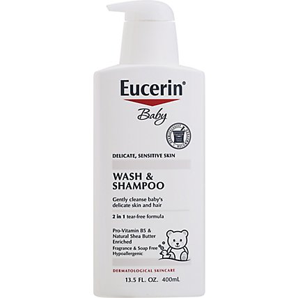 Eucerin Baby Wash and Shampoo Unscented - 13.5 Fl. Oz. - Image 2
