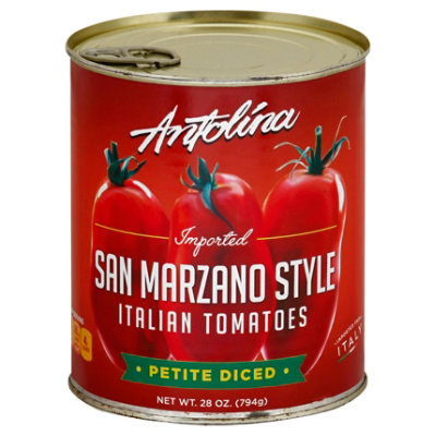 Antolina Tomatoes Italian San Marzano Style Petite Diced - 28 Oz