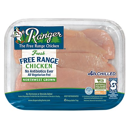 Ranger Chicken Breast Thin Sliced Boneless Skinless Air Chilled - 1.00 Lb - Image 1