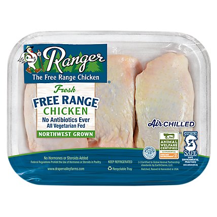 Ranger Chicken Thighs Bone In Air Chilled - 1.50 Lb - Image 1