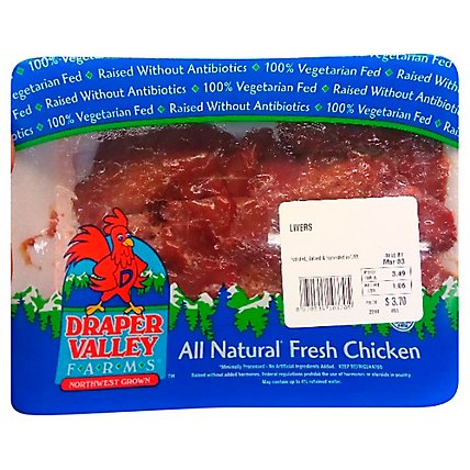 Draper Valley Farms Chicken Livers Antibiotic Free - 1 Lb - Image 1