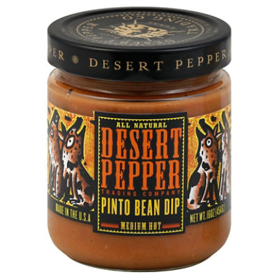 Desert Pepper Dip Pinto Bean Medium Hot Jar - 16 Oz - Image 1