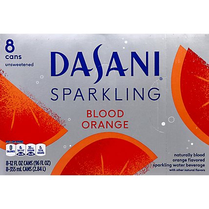 Dasani Water Sparkling Zero Calorie Blood Orange Flavored 8 Count - 12 Fl. Oz. - Image 2