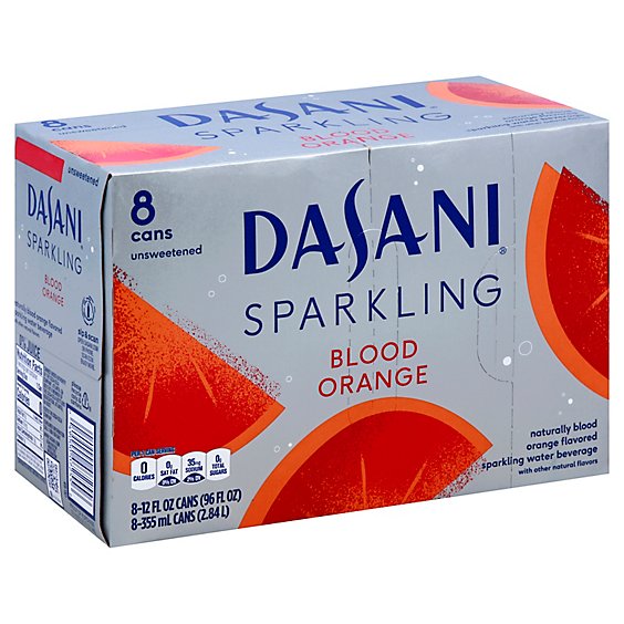 Dasani Water Sparkling Zero Calorie Blood Orange Flavored 8 Count - 12 Fl. Oz.
