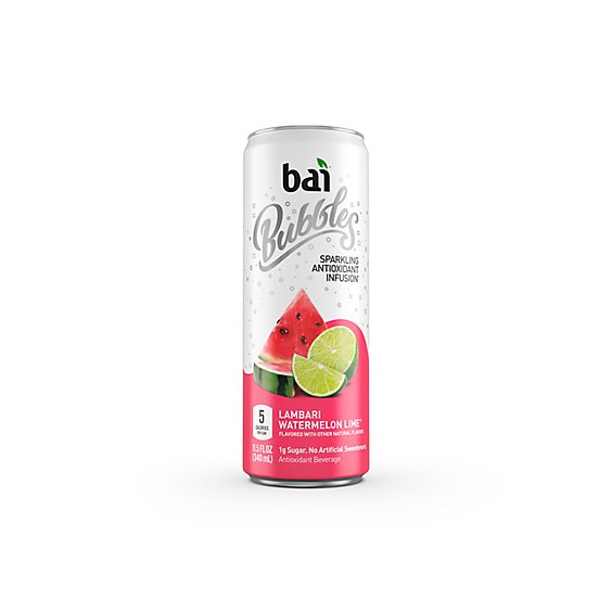 Bai Bubbles Lambari Watermelon Lime Sparkling Antioxidant Infused Drink In Can - 11.5 Fl. Oz.