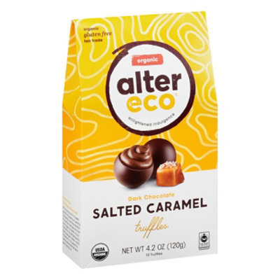 Alter Eco Organic Dark Chocolate Salted Caramel Truffles 4.2 Oz, Chocolate