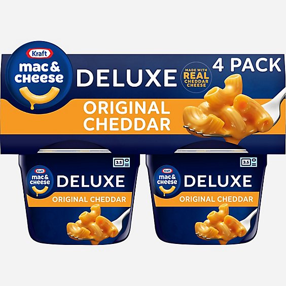 Kraft Deluxe Original Macaroni & Cheese Dinner Cups - 4-2.39 Oz