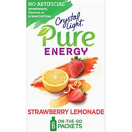 Crystal Light Pure Drink Mix Sweetened On-The-Go Packets Strawberry Lemonade - 6-0.31 Oz - Image 1