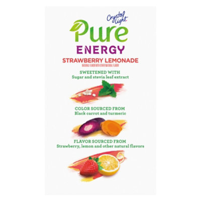 Crystal Light Pure Energy Strawberry Lemonade Caffeinated Drink Mix On the Go Packets - 6 Count - Image 2