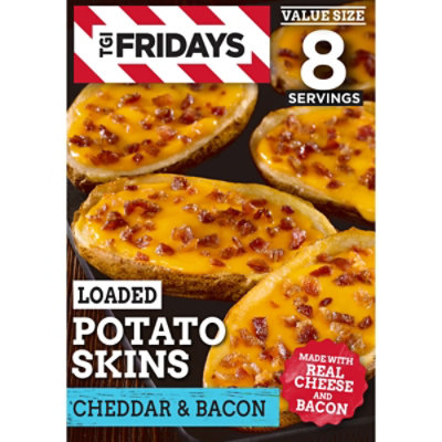 TGI Fridays Loaded Cheddar & Bacon Potato Skins Value Size Frozen Snacks - 22.3 Oz - Image 1