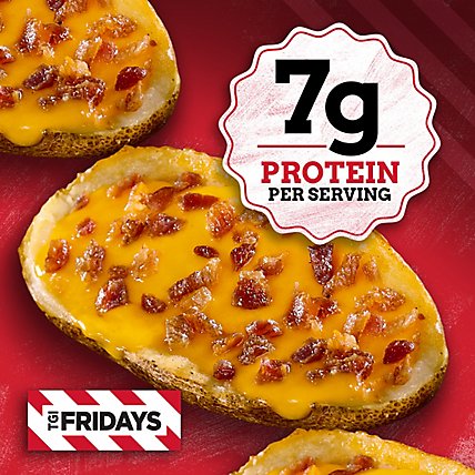 TGI Fridays Loaded Cheddar & Bacon Potato Skins Value Size Frozen Snacks Box - 22.3 Oz - Image 7