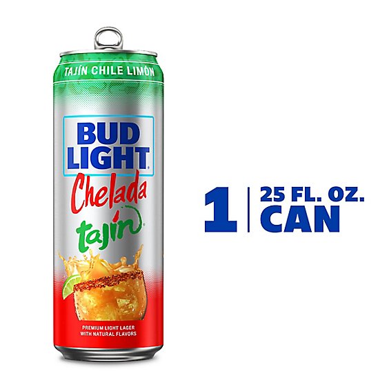 Bud Light Chelada Tajin Chile Limon Beer Tall Can -  25 Fl. Oz.