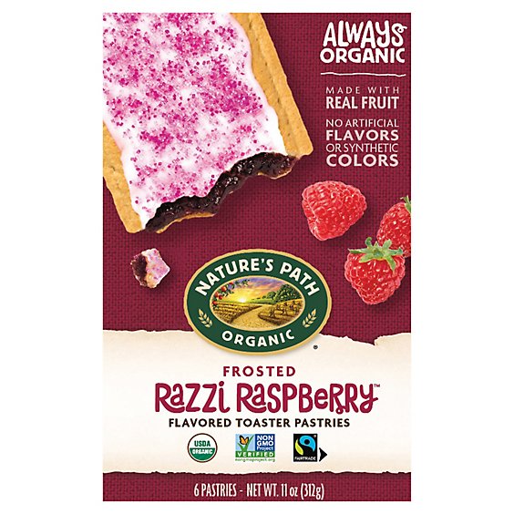 Natures Path Organic Toaster Pastries Frosted Razzi Raspberry - 11 Oz