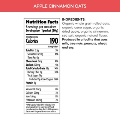 Nature's Path Organic Apple Cinnamon Instant Oatmeal- 14 Oz - Image 4