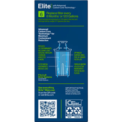 Brita Elite Advanced Carbon Core Technology Water Filter - 1 Count - Image 2