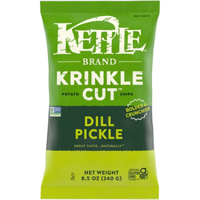 Kettle Krinkle Cut Potato Chips Dill Pickle - 8.5 Oz