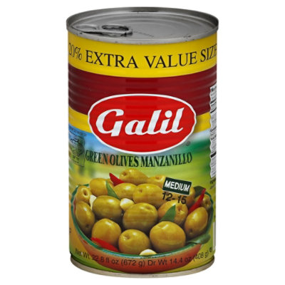 Galil Olives Manz Green 20% More - 22.8 Oz - balduccis