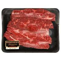 Meat Service Counter Beef Chuck Flanken Style Ribs Marinated Contains 7% Solution - 2.50 LB