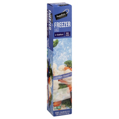 Great Value Double Zipper Freezer Bags, 2 Gallon, 10 Count 