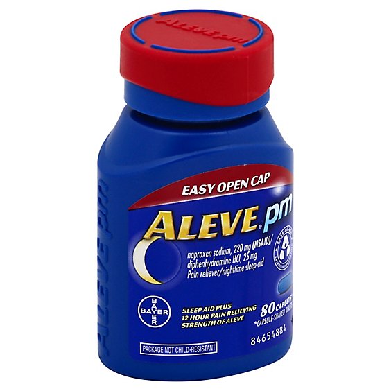 Aleve PM Naproxen Sodium Tablets 220mg Pain Reliever/Nighttime Sleep-Aid - 80 Count
