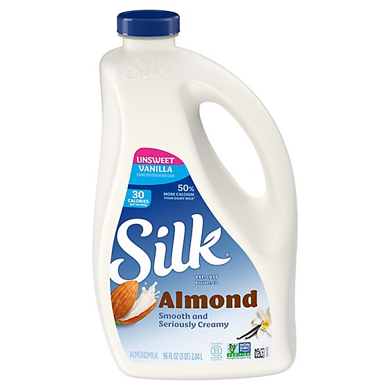 Silk Unsweetened Vanilla Almond Milk - 96 Oz