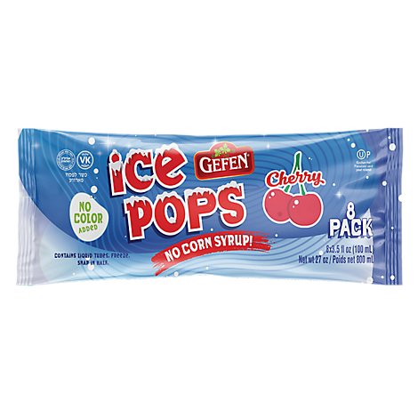 Gefen Ice Pops Cherry 8 Pack - 3.4 Oz