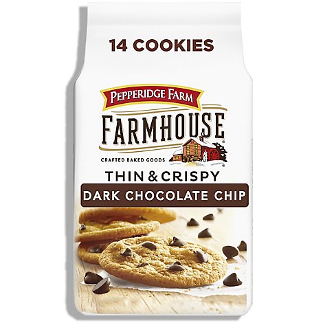 Pepperidge Farm Farmhouse Cookies Thin & Crispy Dark Chocolate Chip - 6.9 Oz