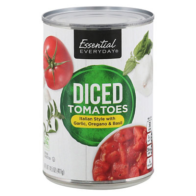 Essential Everyday Tomatoes Diced With Oregano Garlic & Basil 14.5 Oz