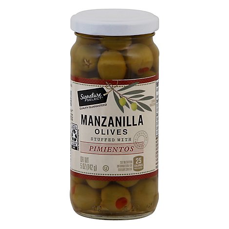 Signature SELECT Olives Manzanilla Stuffed With Pimiento - 5 Oz