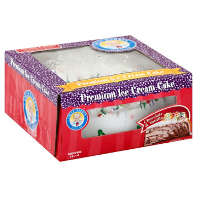 Cake Ice Cream 8 Inch Chocolate & Vanilla 60 Oz jewelosco